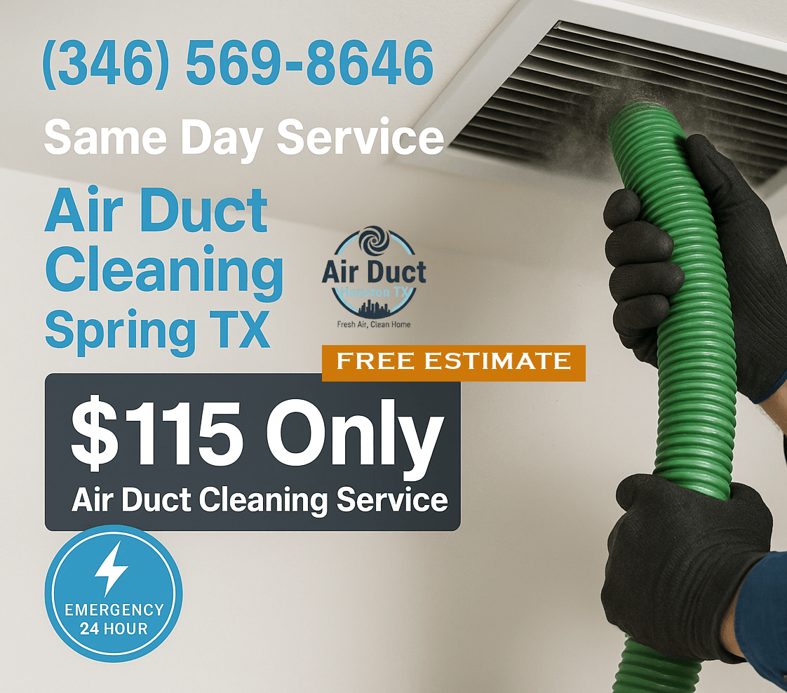   $115  only air duct cleaning coupon from Spring Air Ducts Cleaning TX for professional home vent service